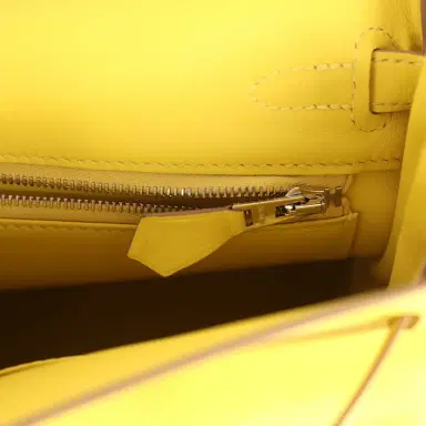 HERMÈS Pre-owned Hermes Kelly Retourne 25 Lime Swift Palladium Hardware | Thumbnail 9 HERMÈS Pre-owned Hermes Kelly Retourne 25 Lime Swift Palladium Hardware | Thumbnail 9