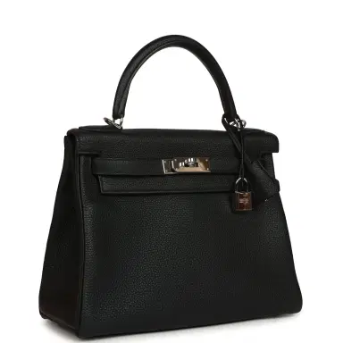 HERMÈS Pre-owned Hermes Kelly Retourne 28 Black Togo Palladium Hardware | Thumbnail 2