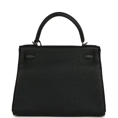 HERMÈS Pre-owned Hermes Kelly Retourne 28 Black Togo Palladium Hardware | Thumbnail 4