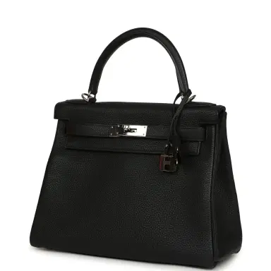 HERMÈS Pre-owned Hermes Kelly Retourne 28 Black Togo Palladium Hardware | Thumbnail 5