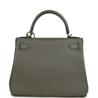 HERMÈS Pre-owned Hermes Kelly Retourne 28 Gris Meyer Evercolor Gold Hardware | Thumbnail 4