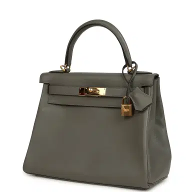 HERMÈS Pre-owned Hermes Kelly Retourne 28 Gris Meyer Evercolor Gold Hardware | Thumbnail 5