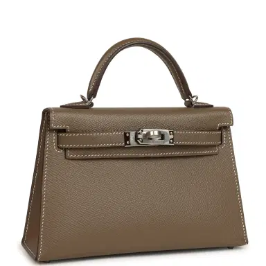 HERMÈS Pre-owned Hermes Kelly Sellier 20 Etoupe Epsom Palladium Hardware | Thumbnail 2