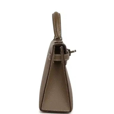 HERMÈS Pre-owned Hermes Kelly Sellier 20 Etoupe Epsom Palladium Hardware | Thumbnail 3