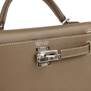 HERMÈS Pre-owned Hermes Kelly Sellier 20 Etoupe Epsom Palladium Hardware | Thumbnail 7