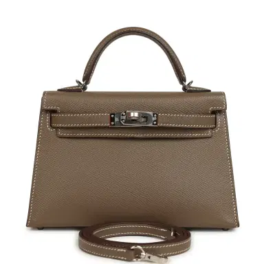 HERMÈS Pre-owned Hermes Kelly Sellier 20 Etoupe Epsom Palladium Hardware | Thumbnail 1
