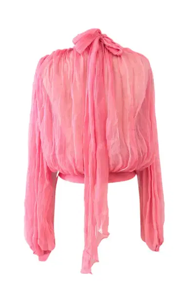 LaQuan Smith Long Sleeve Top with Scarf Detail | Thumbnail 2