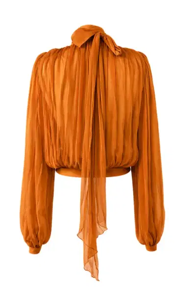 LaQuan Smith Long Sleeve Top with Scarf Detail | Thumbnail 2 LaQuan Smith Long Sleeve Top with Scarf Detail | Thumbnail 2