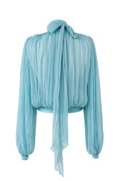 LaQuan Smith Long Sleeve Top with Scarf Detail | Thumbnail 2
