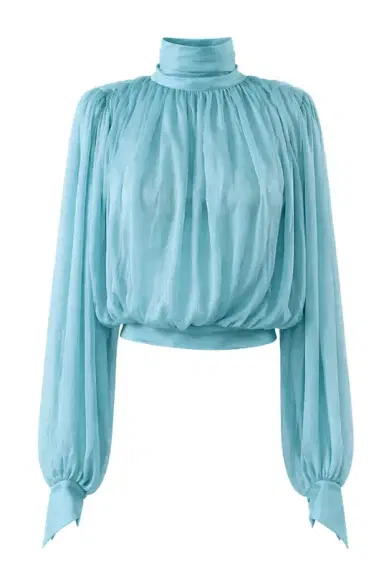 LaQuan Smith Long Sleeve Top with Scarf Detail | Thumbnail 1