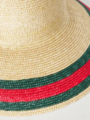Gucci Beverlie Striped Straw Hat | Thumbnail 3