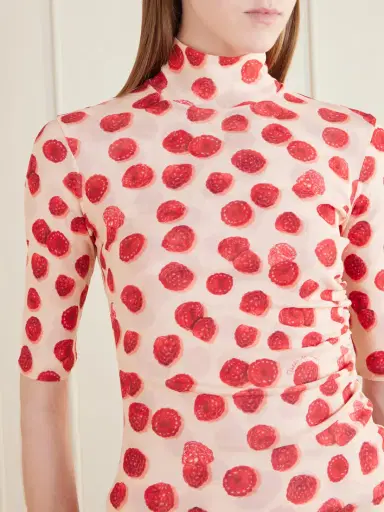 Stella McCartney Gathered Printed Mesh T-shirt | Thumbnail 5 Stella McCartney Gathered Printed Mesh T-shirt | Thumbnail 5