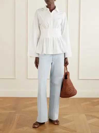 Rosie Assoulin Boogie Woogie Bugle Boy Shirred Cotton-poplin Blouse | Thumbnail 2