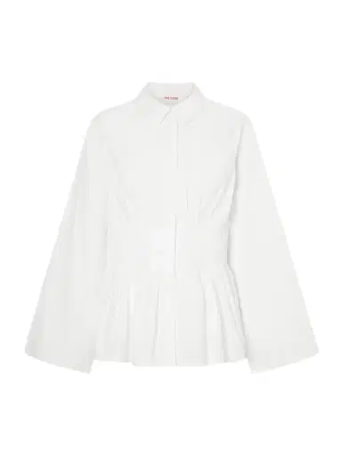 Rosie Assoulin Boogie Woogie Bugle Boy Shirred Cotton-poplin Blouse | Thumbnail 1