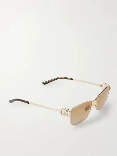 Gucci Eyewear Interlocking Gstuck Cat-eye Gold-tone And Acetate Sunglasses | Thumbnail 3
