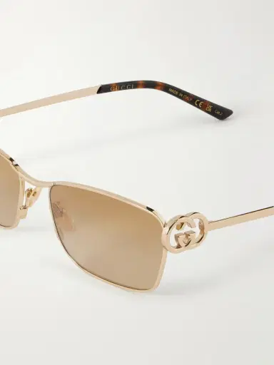 Gucci Eyewear Interlocking Gstuck Cat-eye Gold-tone And Acetate Sunglasses | Thumbnail 4
