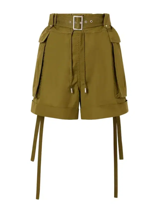 Belted Cotton-twill Shorts