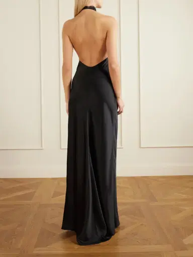 Nili Lotan Noemie Lace-trimmed Silk-satin Halterneck Midi Dress | Thumbnail 3 Nili Lotan Noemie Lace-trimmed Silk-satin Halterneck Midi Dress | Thumbnail 3