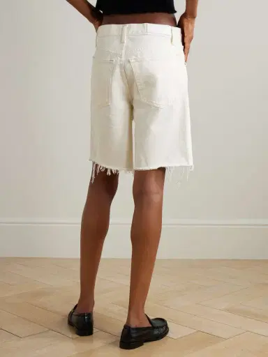 RE/DONE 90s Comfort Frayed Organic Recycled-denim Shorts | Thumbnail 3 RE/DONE 90s Comfort Frayed Organic Recycled-denim Shorts | Thumbnail 3