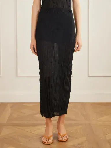 TOTEME Crinkled Knit Viscose Midi Skirt | Thumbnail 3 TOTEME Crinkled Knit Viscose Midi Skirt | Thumbnail 3