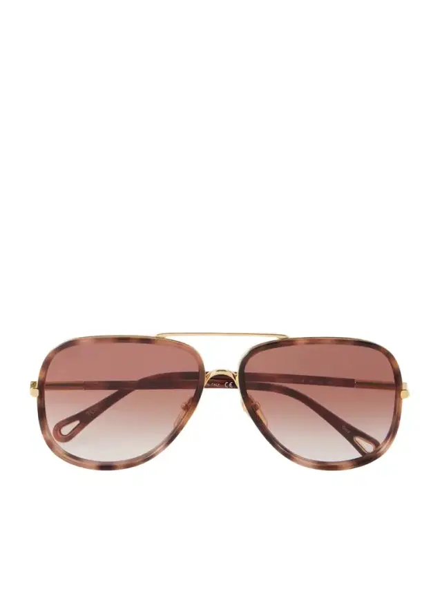 Tubolar Aviator-style Tortoiseshell Acetate Sunglasses