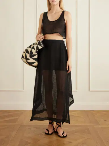 Le Kasha Tahta Cropped Linen Top | Thumbnail 2