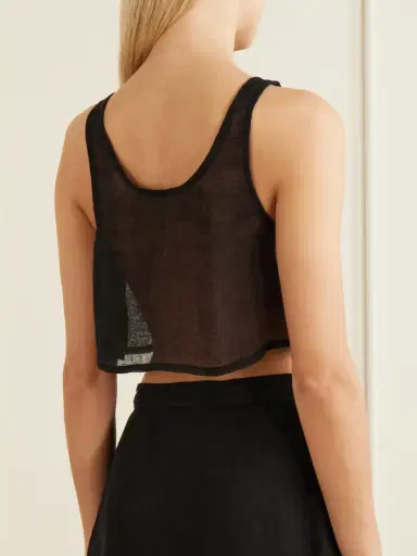 Le Kasha Tahta Cropped Linen Top | Thumbnail 3
