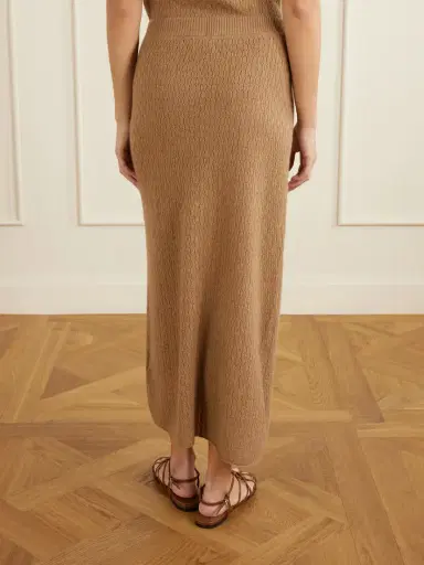 Le Kasha Sunnie Pointelle-knit Cashmere Midi Skirt | Thumbnail 4