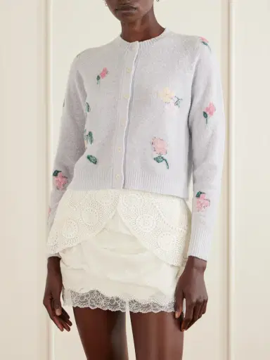 BERNADETTE Clemence Wool-blend Floral-patterned Cardigan | Thumbnail 3 BERNADETTE Clemence Wool-blend Floral-patterned Cardigan | Thumbnail 3