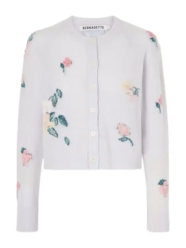 Clemence Wool-blend Floral-patterned Cardigan