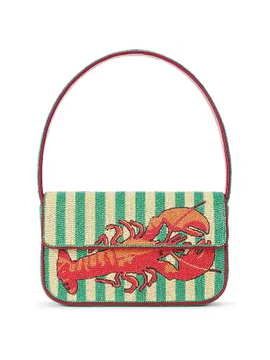 Staud Women's Tommy Summer Lobster-Beaded Shoulder Bag - Summer Lobster | Thumbnail 1 Staud Women's Tommy Summer Lobster-Beaded Shoulder Bag - Summer Lobster | Thumbnail 1