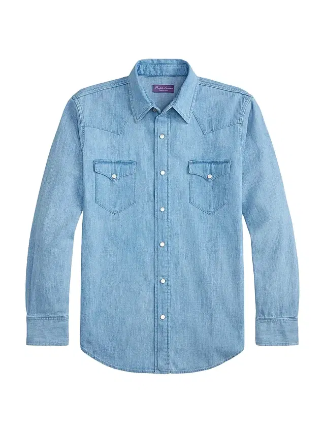 Men's Japanese Denim Western Shirt - Heritage Light Indigo