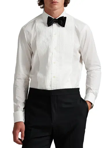 Polo Ralph Lauren Men's Cotton Poplin Spread Collar Tuxedo Shirt | Thumbnail 3 Polo Ralph Lauren Men's Cotton Poplin Spread Collar Tuxedo Shirt | Thumbnail 3