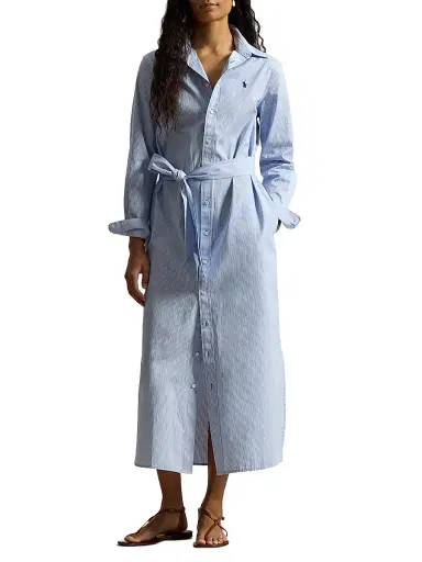 Polo Ralph Lauren Women's Striped Woven Cotton Shirtdress | Thumbnail 3 Polo Ralph Lauren Women's Striped Woven Cotton Shirtdress | Thumbnail 3