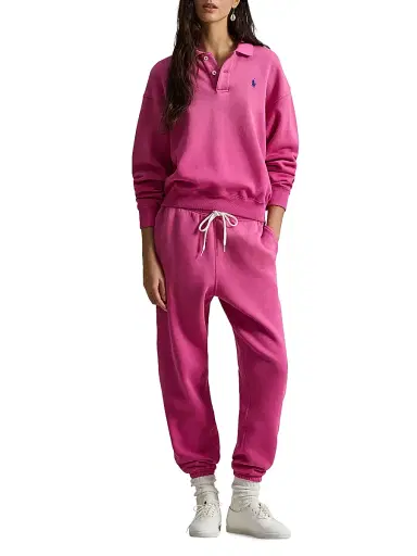 Polo Ralph Lauren Women's Cotton-Blend Fleece Polo Sweatshirt - Accent Pink | Thumbnail 2