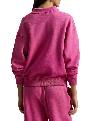 Polo Ralph Lauren Women's Cotton-Blend Fleece Polo Sweatshirt - Accent Pink | Thumbnail 4