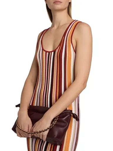 Ronny Kobo Women's Kerry Rib-Knit Striped Sheath Midi-Dress - Rust Multi | Thumbnail 6