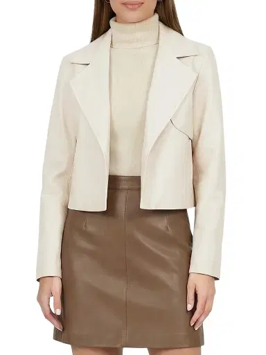 Gorski Women's Select Nappa Leather Bolero - Ivory - Size Large | Thumbnail 2