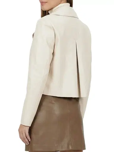Gorski Women's Select Nappa Leather Bolero - Ivory - Size Large | Thumbnail 4