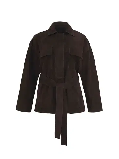 Gorski Women's Select Metis Suede Jacket, Belt - Espresso - Size Large | Thumbnail 1 Gorski Women's Select Metis Suede Jacket, Belt - Espresso - Size Large | Thumbnail 1