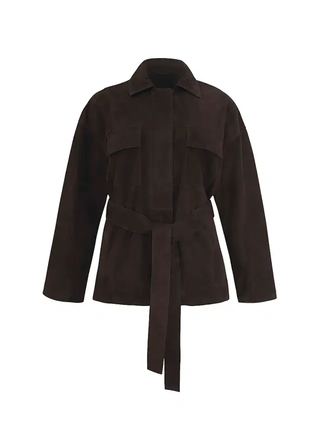 Women's Select Metis Suede Jacket, Belt - Espresso