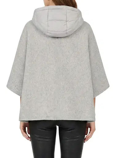 Gorski Women's Select Cashmere and Wool Blend Cape with Down Filled Hood | Thumbnail 5 Gorski Women's Select Cashmere and Wool Blend Cape with Down Filled Hood | Thumbnail 5