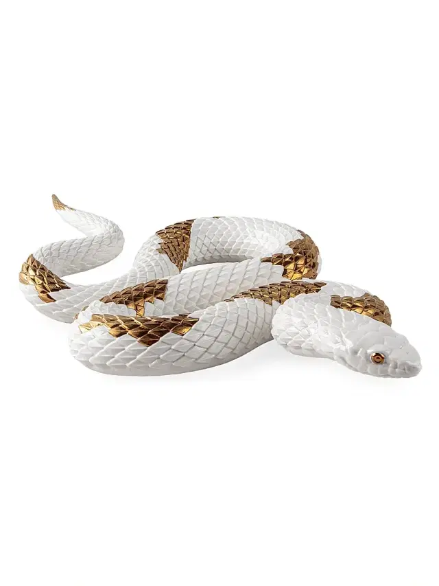 Lladro Snake Porcelain Figurine - White