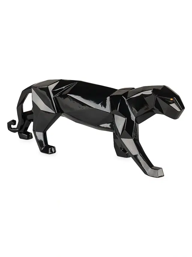Lladro Origami Black Panther - Black