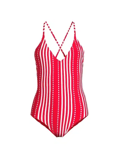 Lemlem Women's Retiro One-Piece Swimsuit - Eshe Red - Size XS | Thumbnail 1 Lemlem Women's Retiro One-Piece Swimsuit - Eshe Red - Size XS | Thumbnail 1