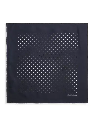 Ralph Lauren Purple Label Men's Polka Dot Silk Pocket Square | Thumbnail 2