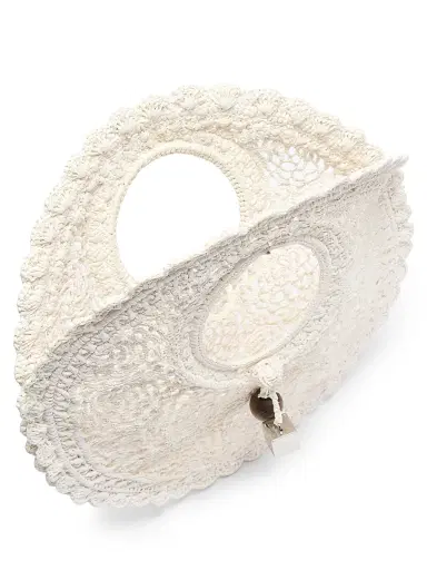 Jacquemus Women's Le Petit Raffia & Leather Bag - White | Thumbnail 3