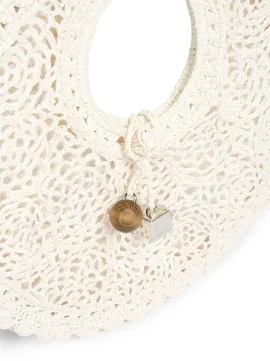 Jacquemus Women's Le Petit Raffia & Leather Bag - White | Thumbnail 4