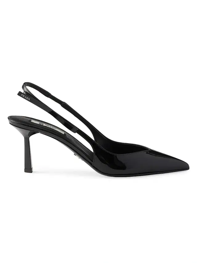 Women's Patent Leather Slingback Pumps - Black