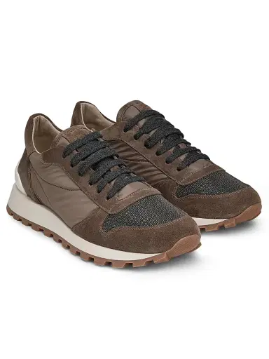 Brunello Cucinelli Women's Low-Top Suede Sneakers | Thumbnail 2